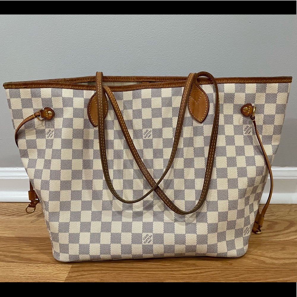 AUTHENTIC Louis Vuitton Neverfull MM Damier Azur - Picture 3 of 12